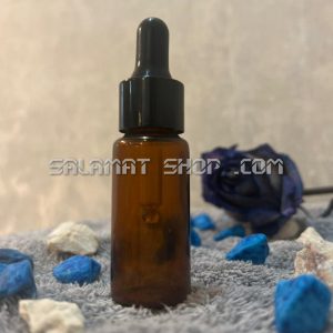 شیشه ویال آرایشی و دارویی با قطره چکان مکنده سیلیکونی و حلقه فلزی